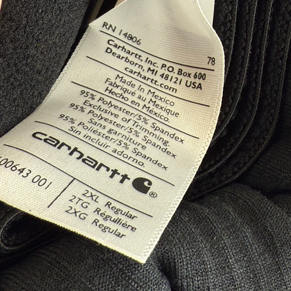 Carhartt Base Force Mens Super-Cold Weather Bottom Black 2XL Regular 100643-001